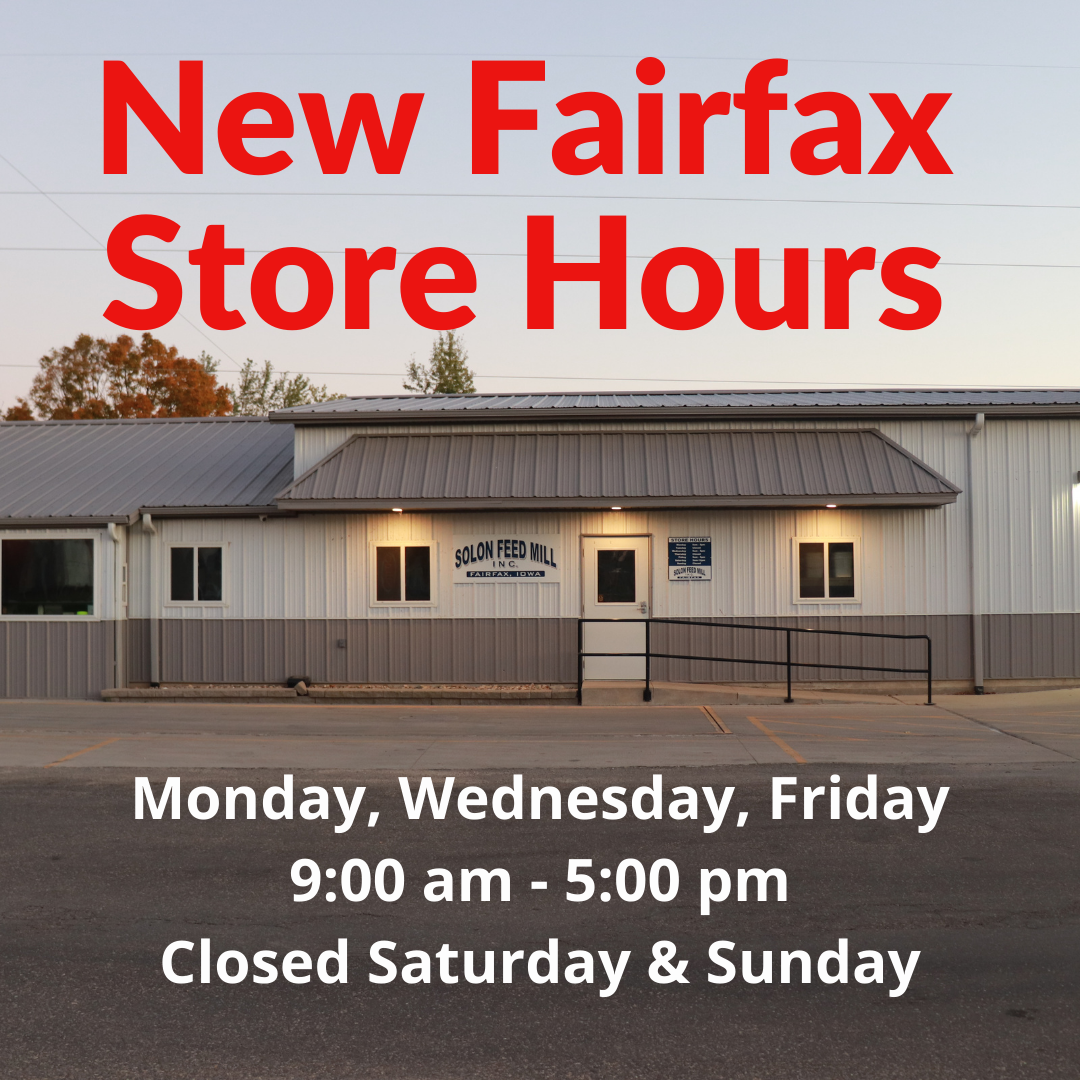 New Fairfax Store Hours Solon Feed Mill
